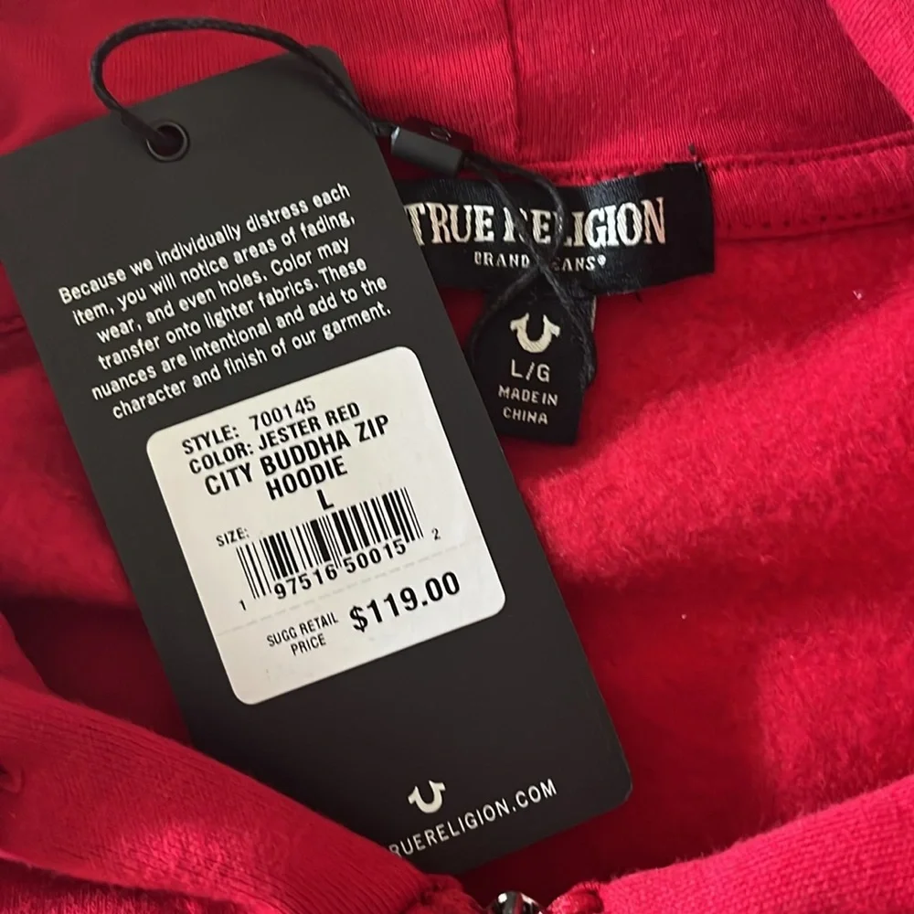 TRUE RELIGION METALLIC CITY BUDDHA ZIP HOODIE
